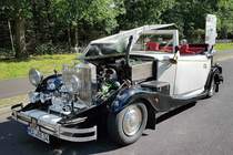 =Rolls Royce Phantom, in umgebauter Version, steht als Pannenfahrzeug an der B 27, 08-2023