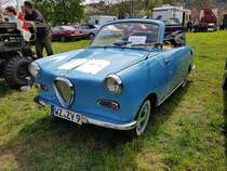 =Glas Goggomobil TS Cabriolet sucht einen neuen Besitzer bei der Oldtimerveranstaltung in Frankenberg/Eder im Mai 2023