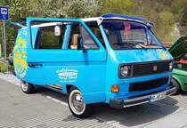 =VW T3, gesehen bei der Oldtimerveranstaltung in Frankenberg/Eder im Mai 2023