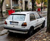 Rückansicht: VW Golf II. Die Aufnahme stammt von Dezember, 2022.