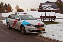 Skoda Octavia, der Luxemburgischen Polizei stand am Straßenrand. 12.2023