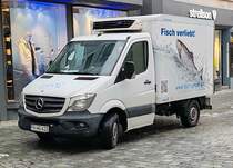 =MB Sprinter von Fisch-GEIGER auf Auslieferungstour in Ulm, 12-2023