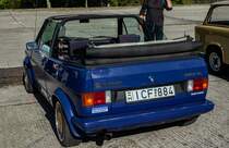 Rückansicht: VW Golf II Cabriolet, gesehen in Oktober, 2023.