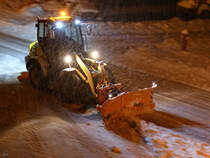 Dieser WA80 Kompaktradlader von Komatsu war Anfang Dezember 2023 in Pfronten im Winterdienst zu sehen.