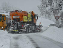 Der Winterdienst war Anfang Dezember 2023 in Nesselwang unterwegs.