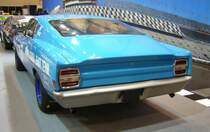 Heckansicht eines Ford Torino NASCAR Rennwagen aus dem Jahr 1968. Essen Motorshow am 06.12.2023.