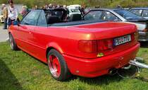 =Audi 80 Cabriolet, gesehen bei der Oldtimerveranstaltung in Frankenberg/Eder im Mai 2023