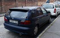 Rückansicht: Nissan Almera. Die Aufnahme stammt von Dezember, 2022.