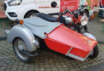 =MZ-Gespann, gesehen bei der Oldtimerausstellung in Spangenberg, 05-2023