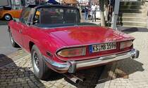 =Triumph Stag Cabrio, gesehen bei der Oldtimerausstellung in Spangenberg, 05-2023