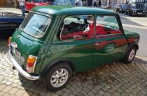 =Austin Mini, Bj. 1990, präsentiert bei der Oldtimerausstellung in Spangenberg, 05-2023