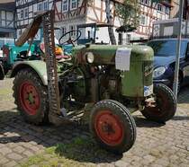 =Fendt Dieselross F15, Bj. 1950, präsentiert bei der Oldtimerausstellung in Spangenberg, 05-2023