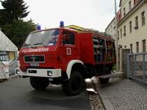 125 Jahre Freiwillige Feuerwehr Planitz (Zwickau). Zu sehen ist ein MAN-VW 8.150 RW 1. Dieses Fahrzeug wird auch im Katastrophenschutz eingesetzt. Fotografiert am 21.06.2009 