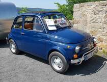 =Fiat 500, Bj. 1967, gesehen bei der Sonderausstellung Fiat 500 auf Schloss Spangenberg im Mai 2023
