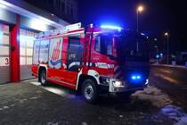 Das neue MAN TGM Rosenbauer AT HLF20/16 der Feuerwehr Maintal am 19.01.24 bei der offiziellen Vorstellung