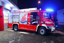 Das neue MAN TGM Rosenbauer AT HLF20/16 der Feuerwehr Maintal am 19.01.24 bei der offiziellen Vorstellung