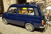 =Autobianchi Giardiniera gesehen bei der Sonderausstellung Fiat 500 auf Schloss Spangenberg im Mai 2023