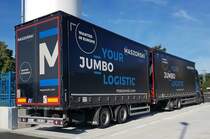 =Scania R 410-Hängerzug der Spedition MASZONSKI rastet im September 2023 an der A 7