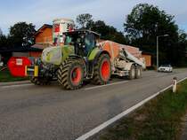 CLAAS AXION-870 (280PS; 6728ccm) mit Düngekalkanhänger; 230921