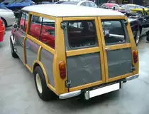 Heckansicht eines Austin Mini MK1 Countryman aus dem Jahr 1964. Classic Remise Düsseldorf am 26.02.2024.