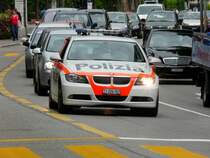 BMW Polizeiauto TI 226707 unterwegs in Lugano am 13.05.2009