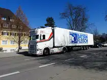 SCANIA transportier wohl im mitgeführtem Sattelauflieger Bayerisches-Fleish; 220311