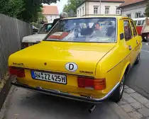 =Atlantis Amalfi CS 1800, hier als Nachbau, aus der Fernsehserie  PS - Geschichten ums Auto  aus dem Jahr 1974. Technische Basis für diesen Nachbau war ein Fiat 132 S. Ausgestellt war das Fahrzeug bei den Fladungen Classics im Juli 2023. Frontansicht bereits eingestellt mit Bild 203409!