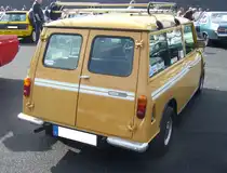 Heckansicht eines Leyland Mini Clubman Estate. Oldtimertreffen an Mo´s Bikertreff in Krefeld am 10.03.2024.