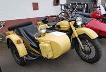 =Ural-Gespann M67, 650 ccm, 35 PS, ausgestellt bei der Oldtimerveranstaltung in Tann/Rhön, 09-2023