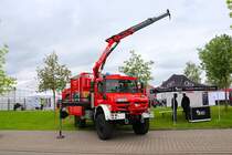 Katastrophenschutz Land Hessen Mercedes Benz Unimog U5023 GW-L Kats am 17.05.24 auf der Rettmobil in Fulda
