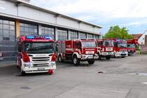 BF Darmstadt Parade mit HLF,Waldbrand TLF, TLF, WLF und Kran am 24.05.24 bei einen Fototermin. Danke für das tolle Shooting