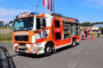 Berufsfeuerwehr Frankfurt am Main MAN TGM HLF20 auf der Wache 20 Flughafen am 26.05.24 beim Tag der offenen Tür