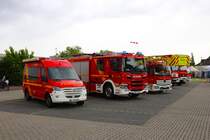 Feuerwehr Rodgau Süd Mercedes Benz Sprinter ELW, Scania HLF und Mercedes Benz Atego DLK am 30.05.24 