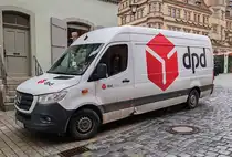 =MB Sprinter von DPD auf Auslieferungstour in Rothenburg ob der Tauber, 12-2023