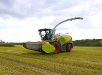Lohnunternehmer Norbert Mäser Claas Jaguar 950 mit Direct Disc 600 Anfang Juni beim GPS Häckseln