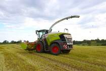 Lohnunternehmer Norbert Mäser Claas Jaguar 950 mit Direct Disc 600 Anfang Juni beim GPS Häckseln