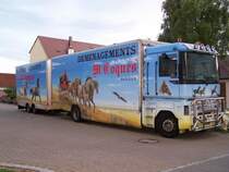 Coqus ist ein franzsischer Umzug Unternehmer. Hier einer von seine 6 LKW's in Donaueschingen am 07/07/09.