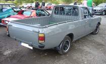 Profilansicht eines Datsun 1200 Pickup. 10. Oldtimertreffen des AMC Duisburg am 25.08.2024 am LaPaDu Duisburg.