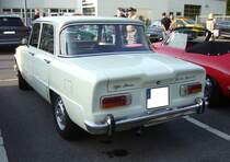 Heckansicht einer Alfa Romeo Giulia 1.3 Super aus dem Jahr 1973. 11. Saarner Oldtimer Cup am 01.09.2024 in Mülheim an der Ruhr-Saarn.