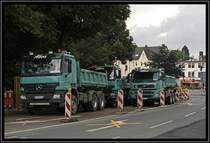 ACTROS 2644, ACTROS 1841 und VOLVO FM 480PS Euro5 der ALBERS Baustoffe&Transport aus Schmallenberg(?) Hochsauerlandkreis.

