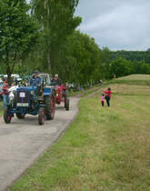 Hanomag Schlepper nimmt an der Rundfahrt beim Landwirtschaftsfest in M�hlau drann teil