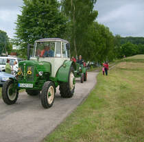 Zetor 50 Super nimmt an der Rundfahrt beim Landwirtschaftsfest in M�hlau drann teil
