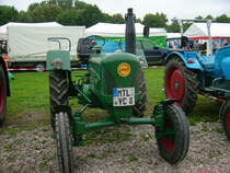 Dieser Lanz Bulldog halbdiesel war an der gro�en Wiese im AGRA Park Markkleeberg zu sehen