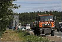 MAN 19.364 der AM L�denscheid an der  Unfallstelle . (16.07.2009)