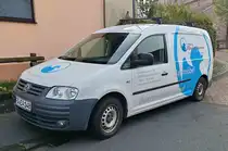 =VW Caddy von MEIN BADEZIMMER steht auf einer Baustelle in Petersberg, 10-2024