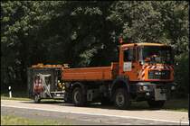MAN 19.364 mit Absperrtafel. (16.07.2009)

