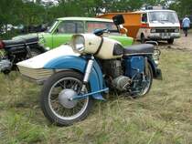 Motorrad MZ .... mit Beiwagen aus dem Landkreis Havelland beim 11. Perleberger Oldtimer- und Milit�rfahrzeugtreffen, Flugplatz Perleberg 12.07.2009