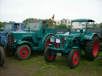 Hanomag R45 und R35 auf der groen Wiese im AGRA Park beim Bulldogtreffen