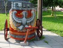 Römischer Streitwagen bzw. Nachbau; vor dem Römermuseum in Altheim; 250609