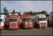 MICHELS Spedition&Logistik: Natrlich auch vertreten am Nrburgring mit Drei schnen Trucks: SCANIA TOPLINE \8/ R500, SCANIA 164L \8/ 580 und VOLVO FH 520PS Euro5 von SiLog (Tochterunternehmen von Michels).